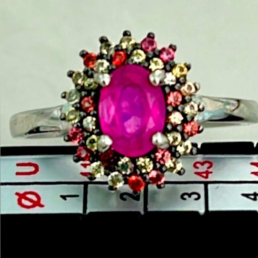 1 CT Ruby Sapphires 14KGP Ring